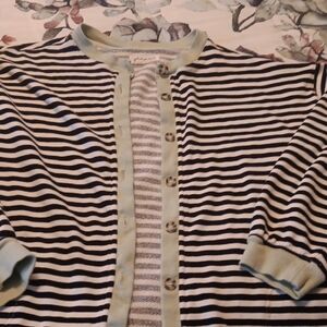 Free People Black and White Knit Cardigan